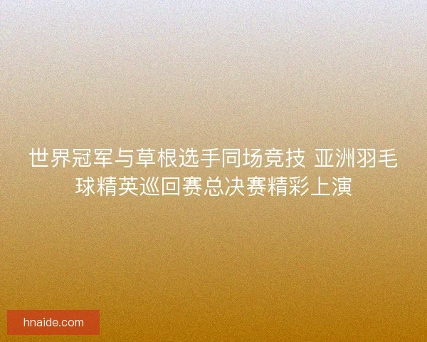 世界冠军与草根选手同场竞技 亚洲羽毛球精英巡回赛总决赛精彩上演